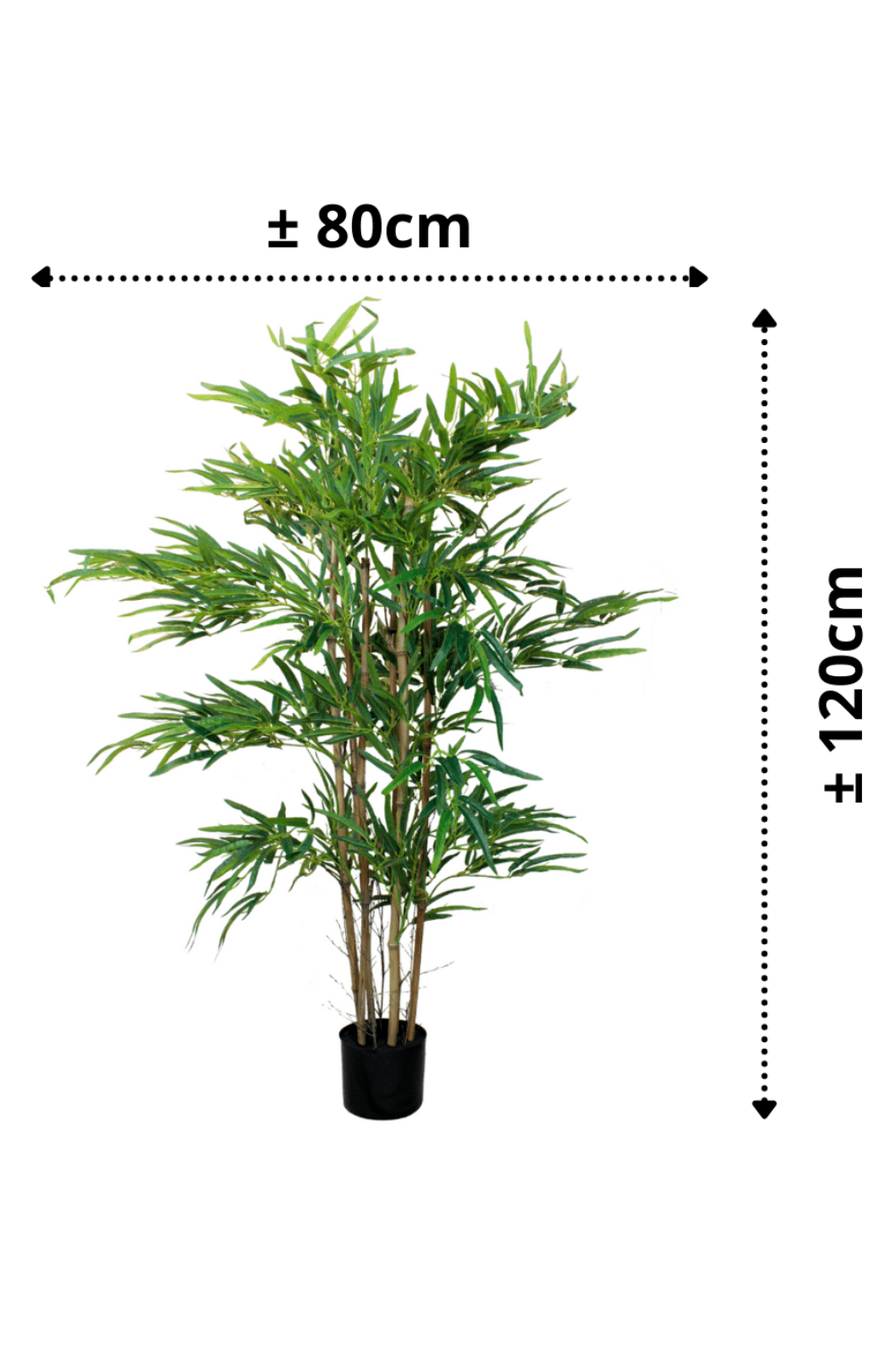 Afmetingen Bamboe kunstplant 120cm